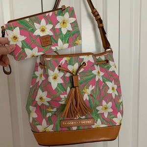 Dooney & Bourke pink daffodil purse and wallet